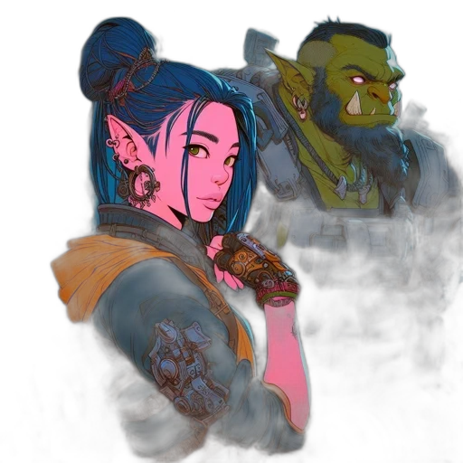 mask, staff, face, concept art, cyberpunk, fantasy art, comic book art, fire transparent PNG cut-out