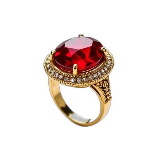jewelry, crown, red, gold, ring, intricate, designs, large transparent PNG cut-out