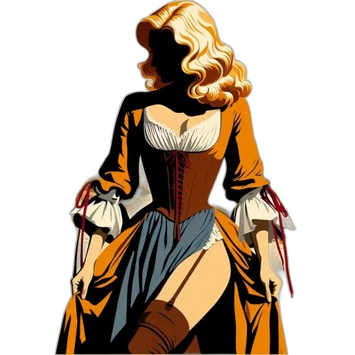 dress, comic book art, concept art, cartoon, fantasy art, autumnal, forest, scene transparent PNG cut-out