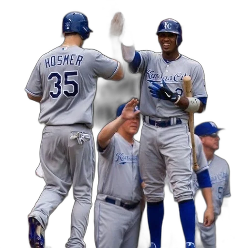 hosmer, high, fives, teammate, dugout transparent PNG cut-out