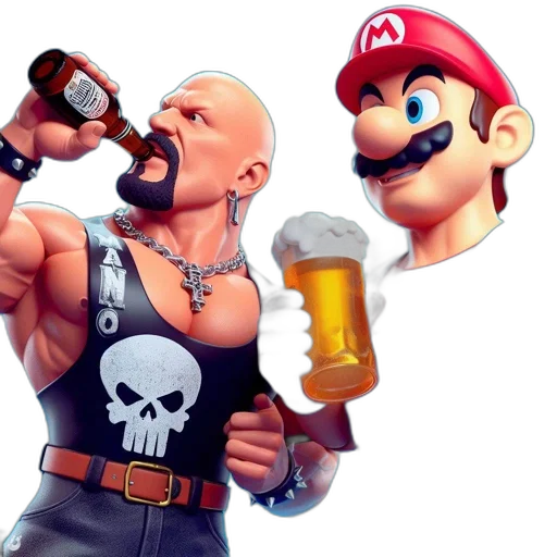 pixel art, concept art, 3d render, cartoon, two, iconic, animated, characters transparent PNG cut-out
