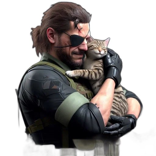 animal, weapon, concept art, cyberpunk, pixel art, comic book art, ruggedly-appearing, character transparent PNG cut-out