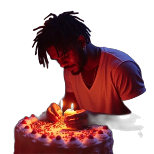 jacket, concept art, 3d render, photorealistic, fire, person, enjoying, cupcakes transparent PNG cut-out