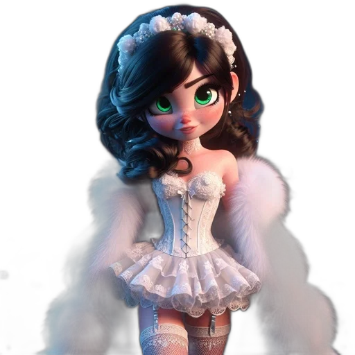 dress, fantasy art, concept art, 3d render, cartoon, enchanting, mysterious, female transparent PNG cut-out
