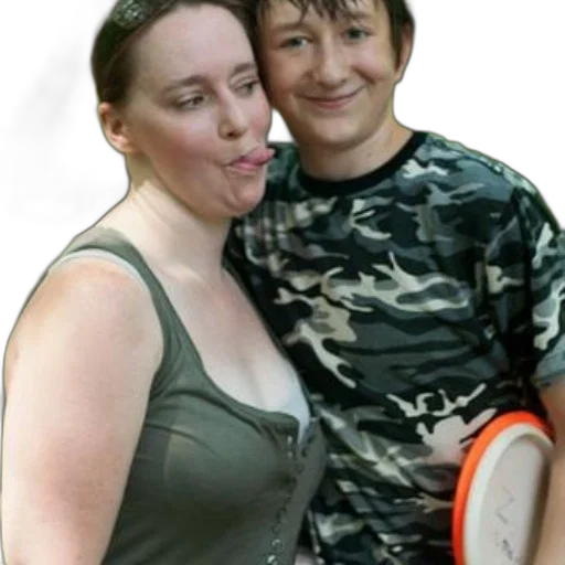 staff, photorealistic, woman, green, tank, top, boy, camouflage transparent PNG cut-out