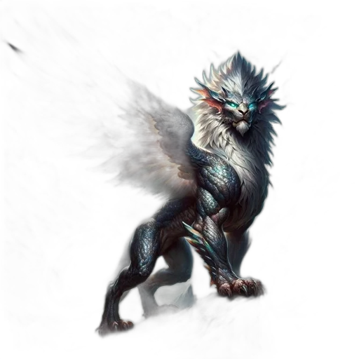 dragon, creature, animal, staff, concept art, fantasy art, 3d render, photorealistic transparent PNG cut-out