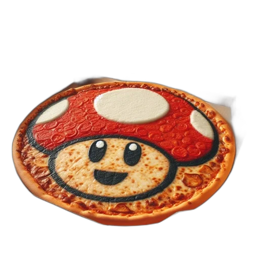 food, hat, 3d render, pizza, featuring, character, face, made transparent PNG cut-out