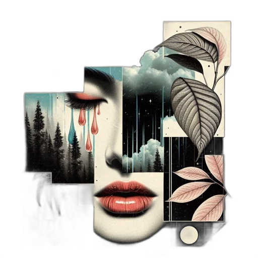 face, mask, photorealistic, fantasy art, concept art, watercolor, forest, monochrome transparent PNG cut-out