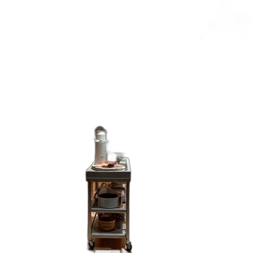 furniture, staff, robot, bottle, 3d render, concept art, photorealistic, fire transparent PNG cut-out