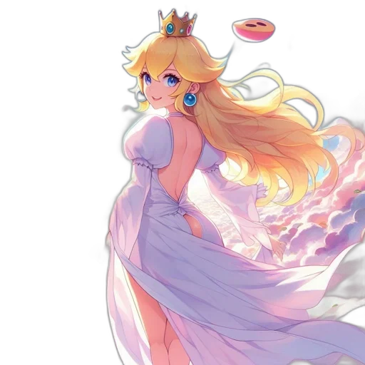 dress, crown, concept art, pixel art, fantasy art, anime, pastel, colorful transparent PNG cut-out