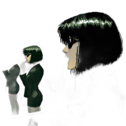 hair, robot, face, staff, concept art, 3d render, photorealistic, comic book art transparent PNG cut-out