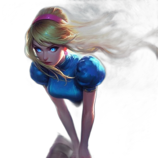 dress, robot, face, concept art, fantasy art, anime, comic book art, blue transparent PNG cut-out