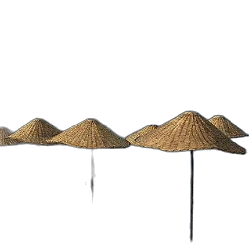 hat, umbrella, staff, furniture, 3d render, concept art, photorealistic, beach transparent PNG cut-out