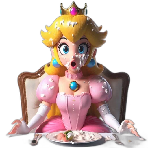 crown, food, dress, face, concept art, 3d render, pastel, illustration transparent PNG cut-out