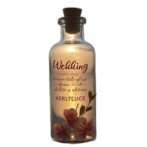bottle, wedding, message, personalised transparent PNG cut-out