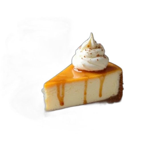 food, crown, hat, 3d render, photorealistic, monochrome, slice, cheesecake transparent PNG cut-out