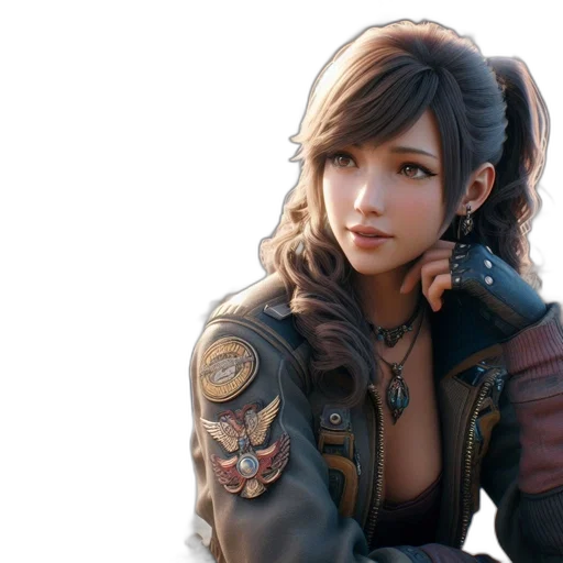 jacket, face, photorealistic, concept art, fantasy art, 3d render, two, females transparent PNG cut-out