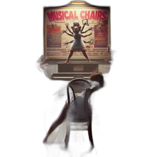 furniture, shoes, robot, crown, concept art, eerily, lit, room transparent PNG cut-out