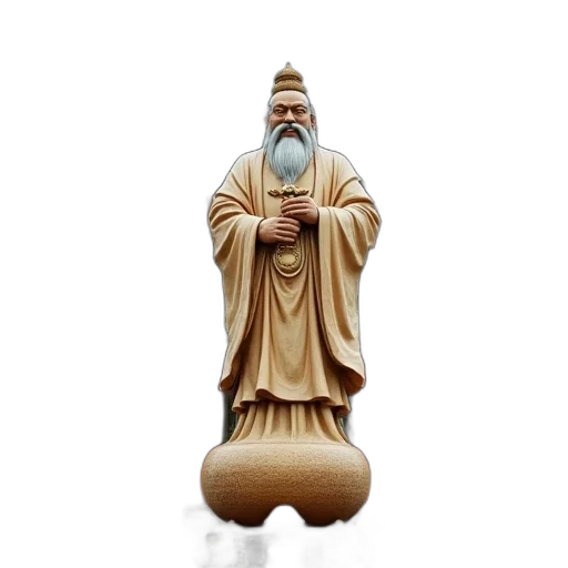staff, 3d render, photorealistic, large, ornate, statue, bearded, man transparent PNG cut-out