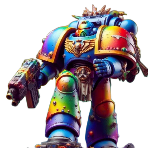 robot, weapon, concept art, 3d render, fantasy art, elaborate, colorful, robot-like transparent PNG cut-out