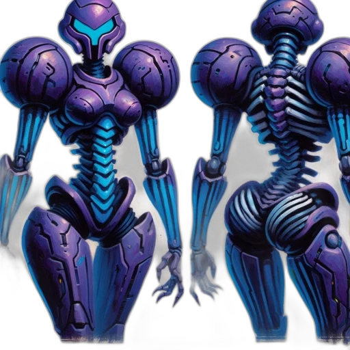 robot, concept art, 3d render, cyberpunk, vaporwave, blue, humanoid, cyborg transparent PNG cut-out