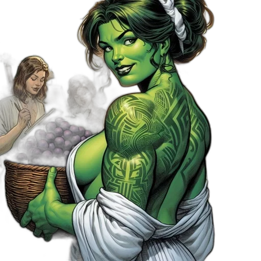 comic book art, concept art, fantasy art, green, creature, fantastical, form, bearing transparent PNG cut-out