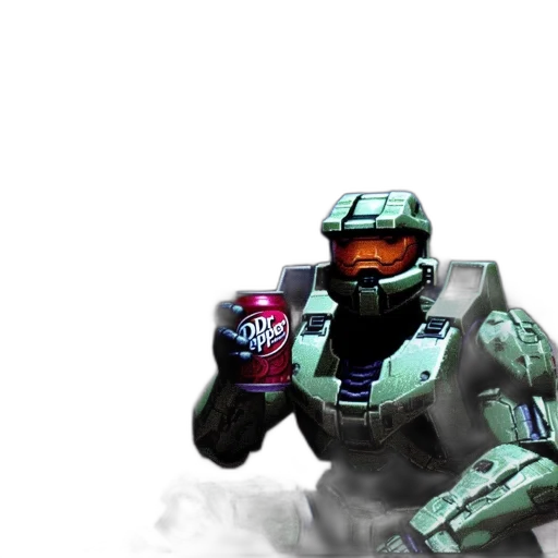 robot, weapon, bottle, 3d render, vaporwave, concept art, pixel art, outer space transparent PNG cut-out