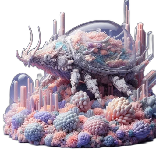 crown, creature, dragon, animal, concept art, fantasy art, 3d render, vaporwave transparent PNG cut-out
