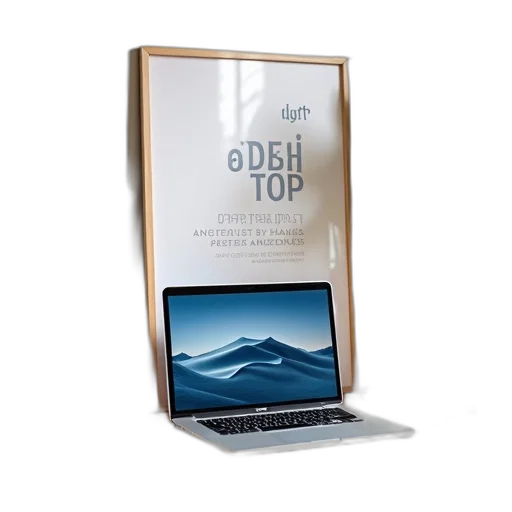 3d render, laptop, open, desk, jan, 8th, challenge, sign transparent PNG cut-out