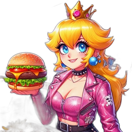 food, dress, crown, pixel art, concept art, vaporwave, fantasy art, illustrated transparent PNG cut-out