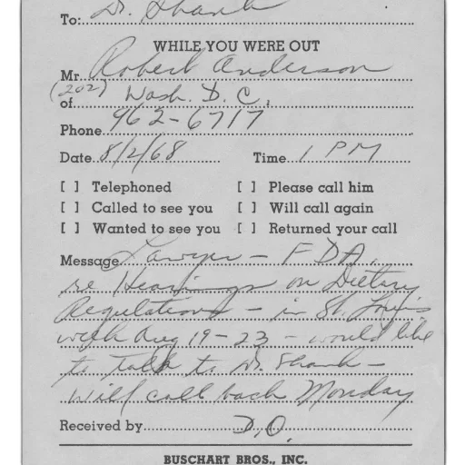 handwritten, note, buschart, bros, inc, dated, august, 1968 transparent PNG cut-out