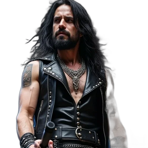 jacket, photorealistic, concept art, fantasy art, 3d render, close-up, male, musician transparent PNG cut-out