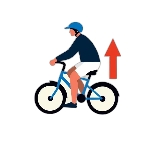 stylized, illustration, person, riding, bicycle, rider, wearing, blue transparent PNG cut-out