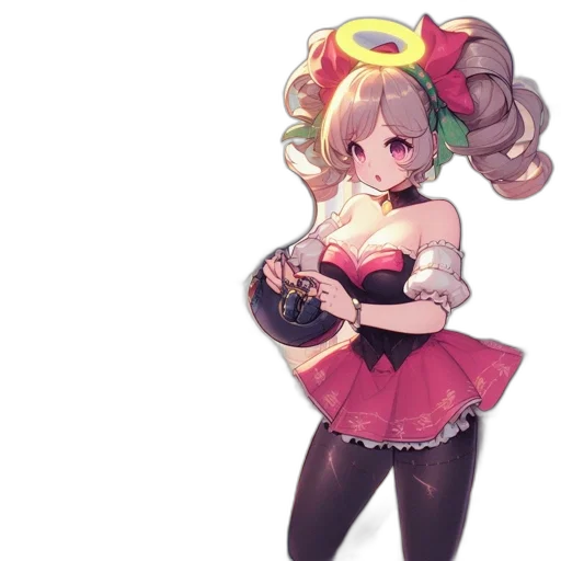 staff, weapon, dress, flower, concept art, pixel art, anime, fantasy art transparent PNG cut-out