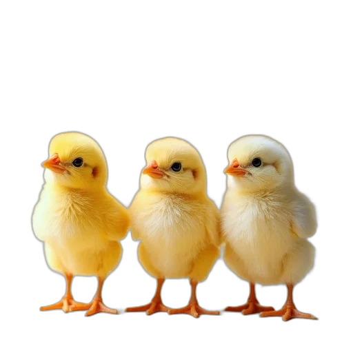 animal, food, dress, photorealistic, 3d render, three, baby, chicks transparent PNG cut-out