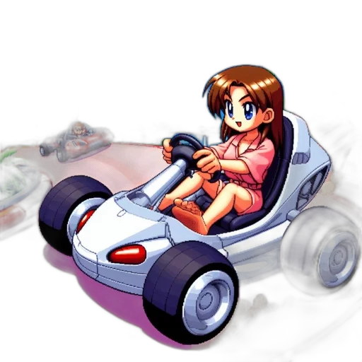 car, weapon, robot, pixel art, concept art, vaporwave, 3d render, animated transparent PNG cut-out