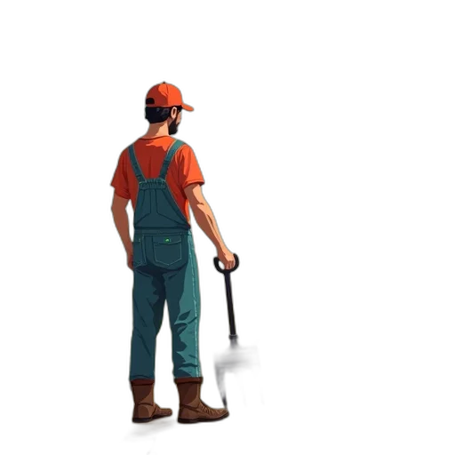 staff, weapon, hat, robot transparent PNG cut-out