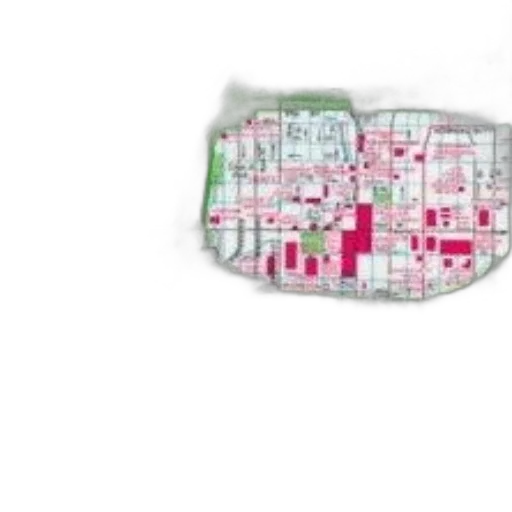 detailed, map, city, various, streets, landmarks, areas, marked transparent PNG cut-out