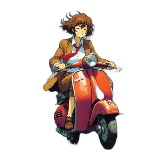 jacket, car, robot, concept art, pixel art, cartoon, comic book art, red transparent PNG cut-out