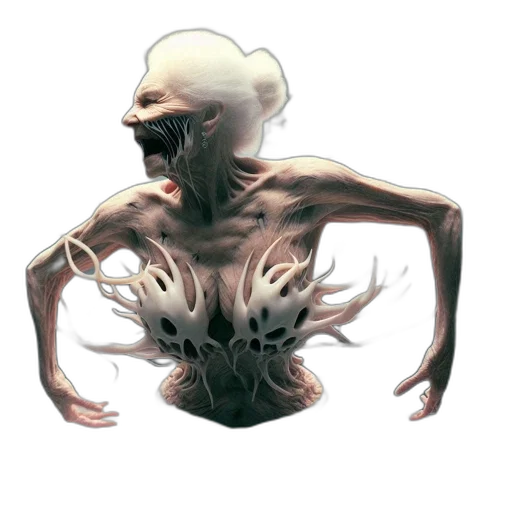 creature, mask, face, hair, concept art, comic book art, fantasy art, 3d render transparent PNG cut-out