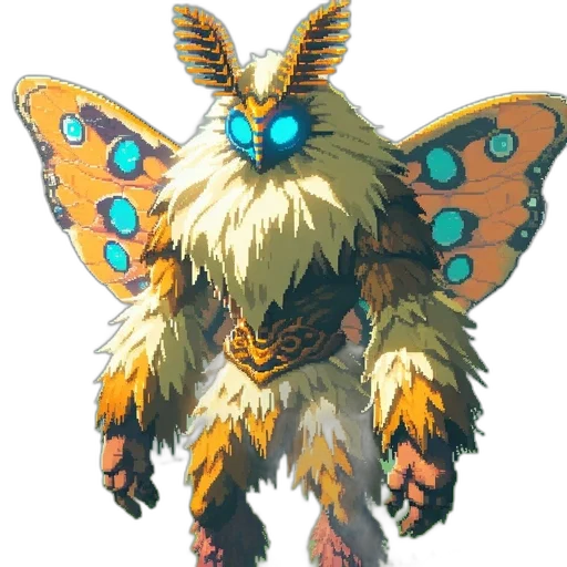 creature, animal, mask, staff, concept art, fantasy art, pixel art, 3d render transparent PNG cut-out