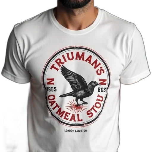 animal, man, wearing, white, t-shirt, vintage-style, logo, reads transparent PNG cut-out