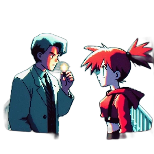 jacket, staff, pixel art, concept art, vaporwave, anime, neon lights, outer space transparent PNG cut-out
