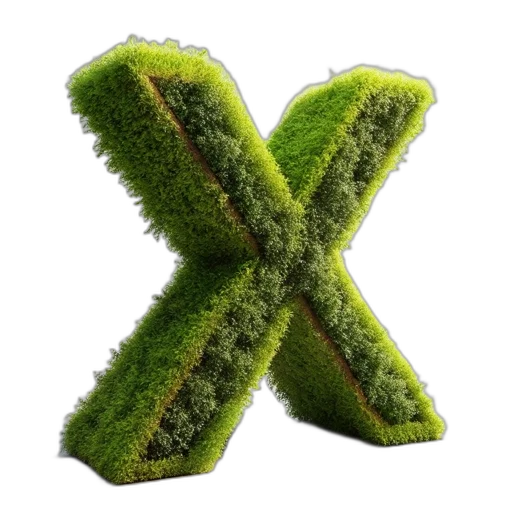 green, three-dimensional, object, resembling, uppercase, letter, composed, material transparent PNG cut-out
