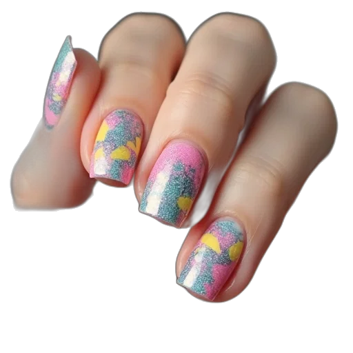 vaporwave, watercolor, outer space, pastel, neon, colorful, monochrome, nail transparent PNG cut-out