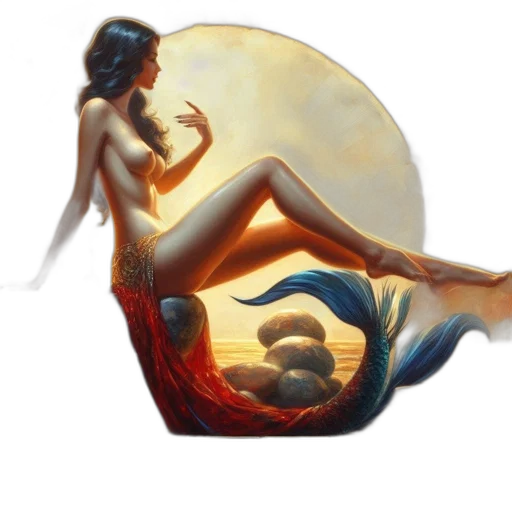 jewelry, concept art, fantasy art, oil painting, photorealistic, underwater, outer space, fire transparent PNG cut-out