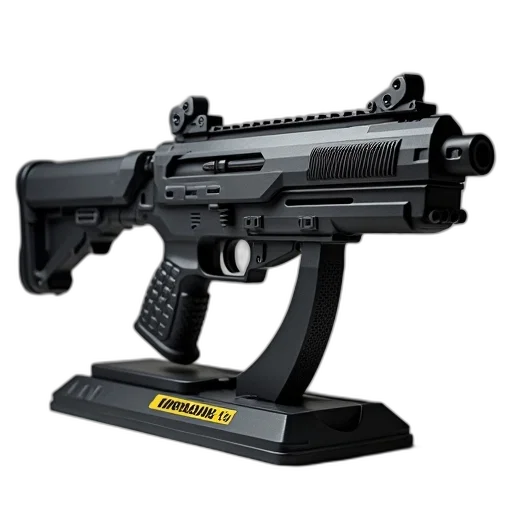weapon, 3d render, black, gray, modern, airsoft, gun, futuristic transparent PNG cut-out