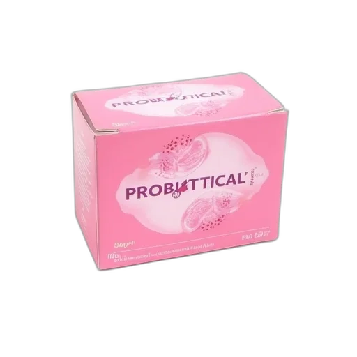pink, box, word, probiotical, white, letters, displayed, against transparent PNG cut-out