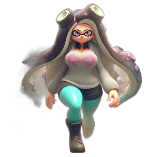 dress, jacket, animal, staff, concept art, 3d render, vaporwave, cartoon transparent PNG cut-out