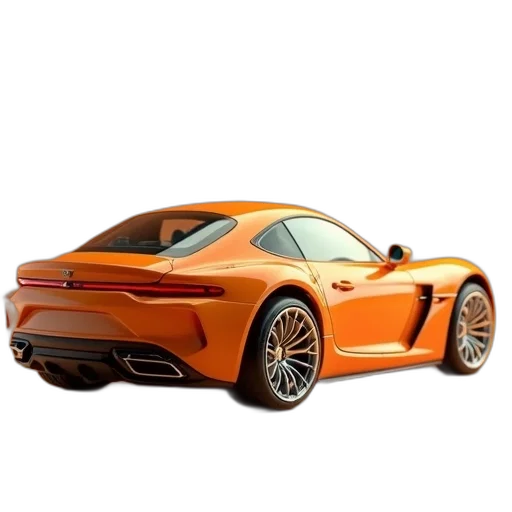 car, 3d render, photorealistic, orange, lambskiner, toy, sports transparent PNG cut-out